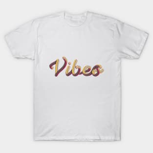 Vibes Text Multicolour 3D Lettering T-Shirt